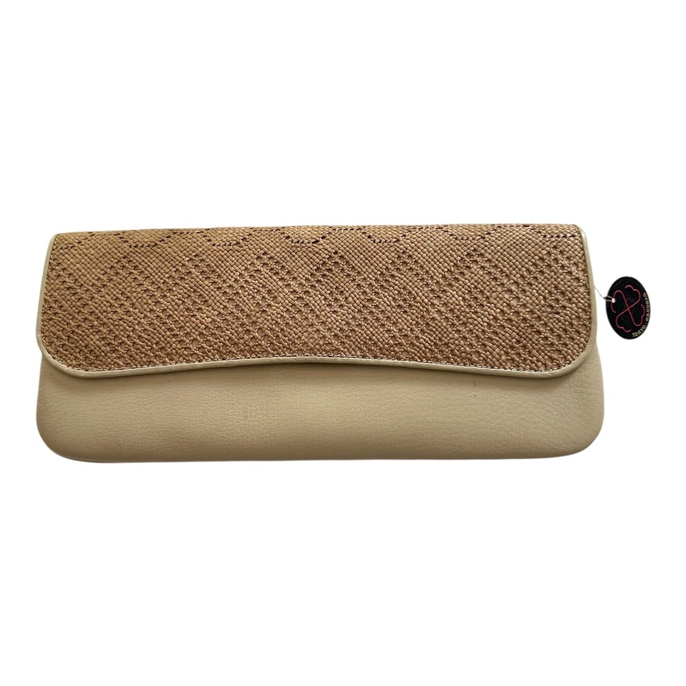 Tokyo Handbag Vintage Woven Raffia Clutch Purse Beige Tan Evening Bag NWT